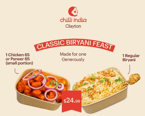 Classic Biryani Feast — Chilli India Clayton